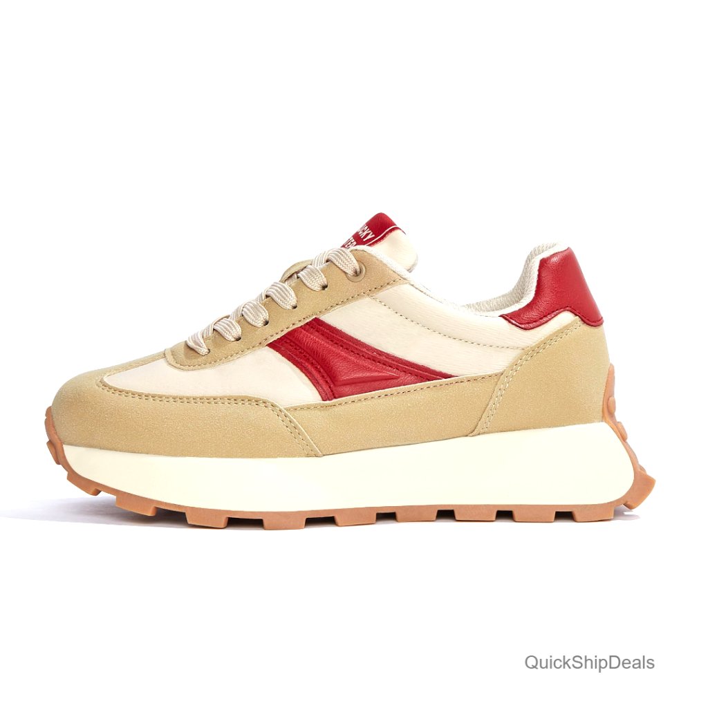 Women's Platform Sneakers Retro Chunky Lace-Up Walking Shoes